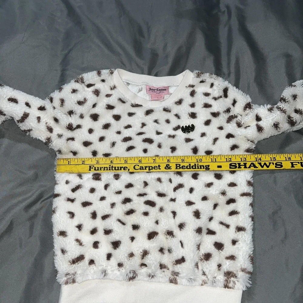 Girls JUICY COUTURE Kids Faux Fur Leopard Print‎ Sweatshirt Size 5